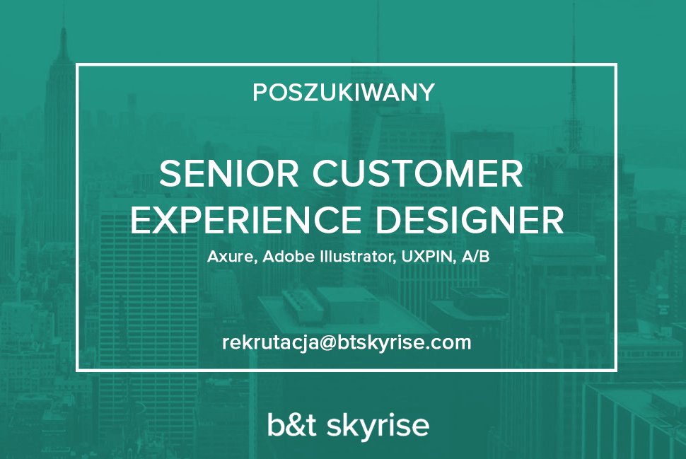 skyrisetech's tweet photo. #Praca w #Katowicach. Szukamy Senior #CX #Designera do naszego niezwykłego teamu ;)
https://t.co/Nrx8N7Kzu5 https://t.co/TdNZoWJ9Mj