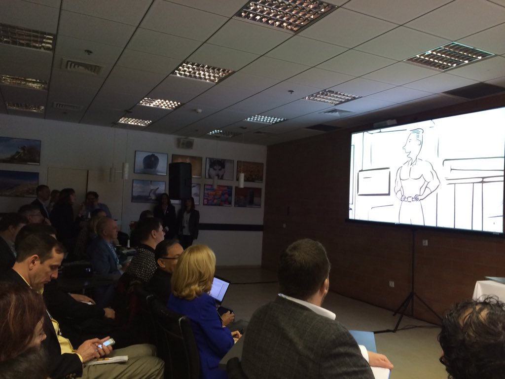 hpindigo's tweet image. Morning Briefing with Simon Lewis on HP #PrintOS at Pre-drupa #reinventpossibilities