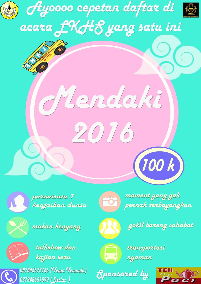 Hai! Selamat Malam kawan-kawan! 😊
Yuk yang belum daftar MENDAKI LKHS, masih dibuka pendaftaran sampe Hari Kamis loh😁