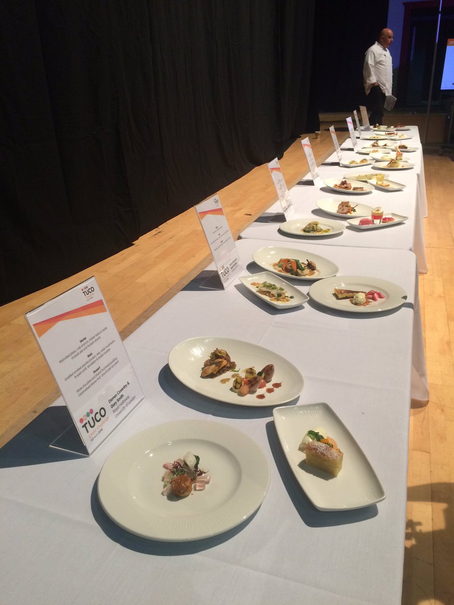 TUCOltd's tweet image. Complete service by all competitors. Well done, judging now underway! #TUCOComps #ChefsChallenge