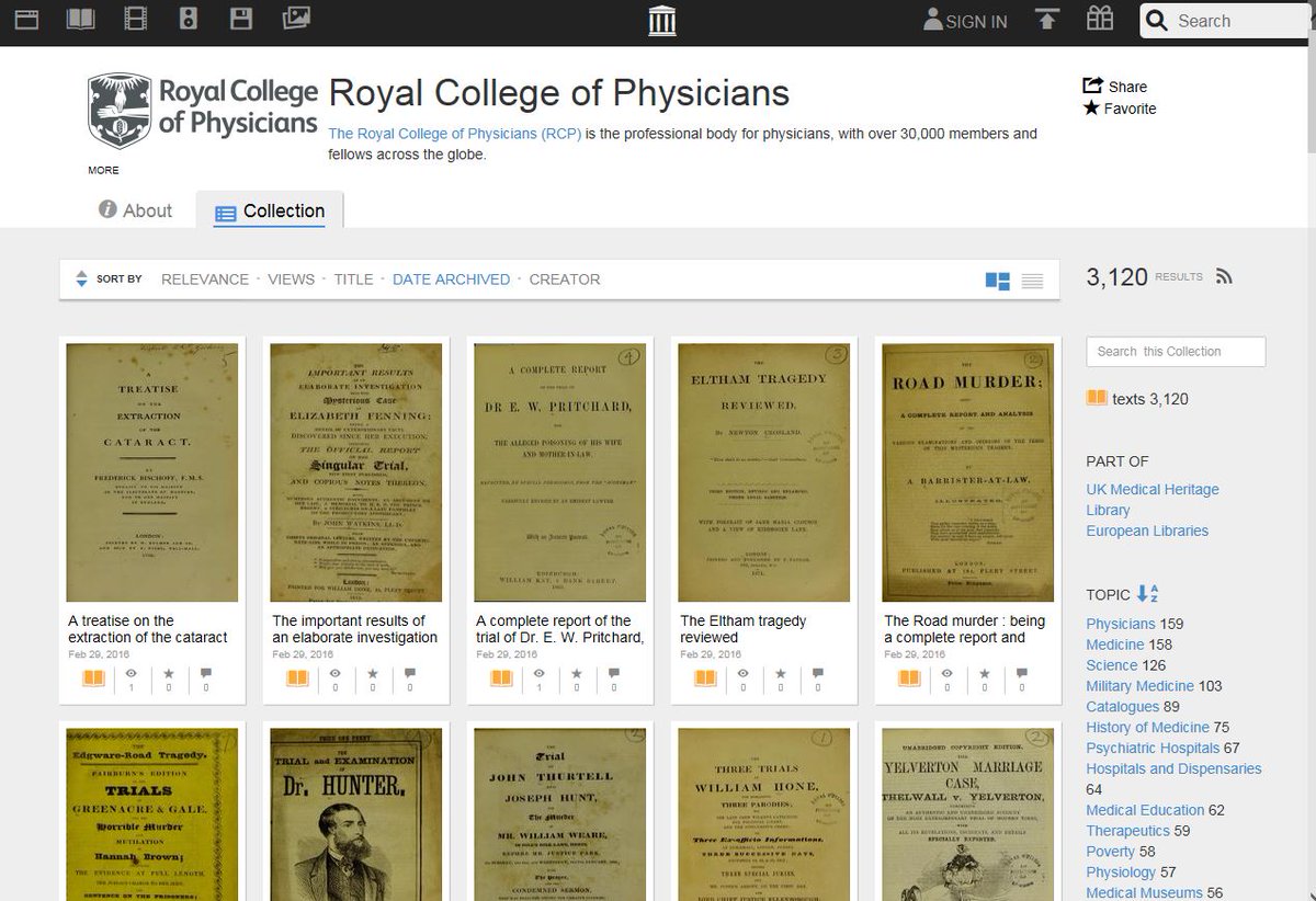 There are now over 3,000 of our digitised #histmed collection items available via the #ukmhl archive.org/details/rcplon…