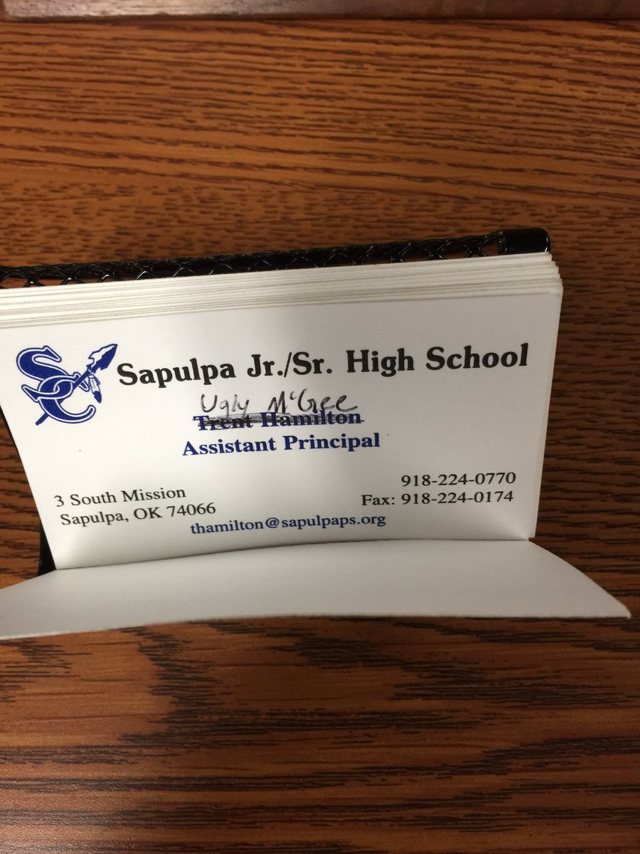 paigemac32's tweet photo. Changing the name on the vice principals business cards to "Ugly McGee" #SubtleRebellion https://t.co/7zfZNeUeOJ