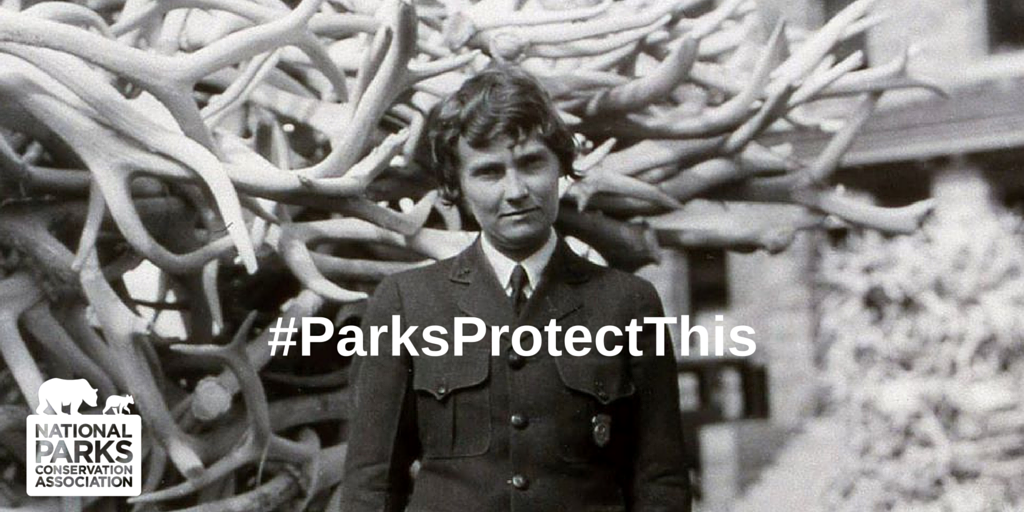 NPCA's tweet photo. #ParksProtectThis: Meet Herma Baggley – the first permanent female ranger in the @natlparkservice https://t.co/w6EhQmzCqh