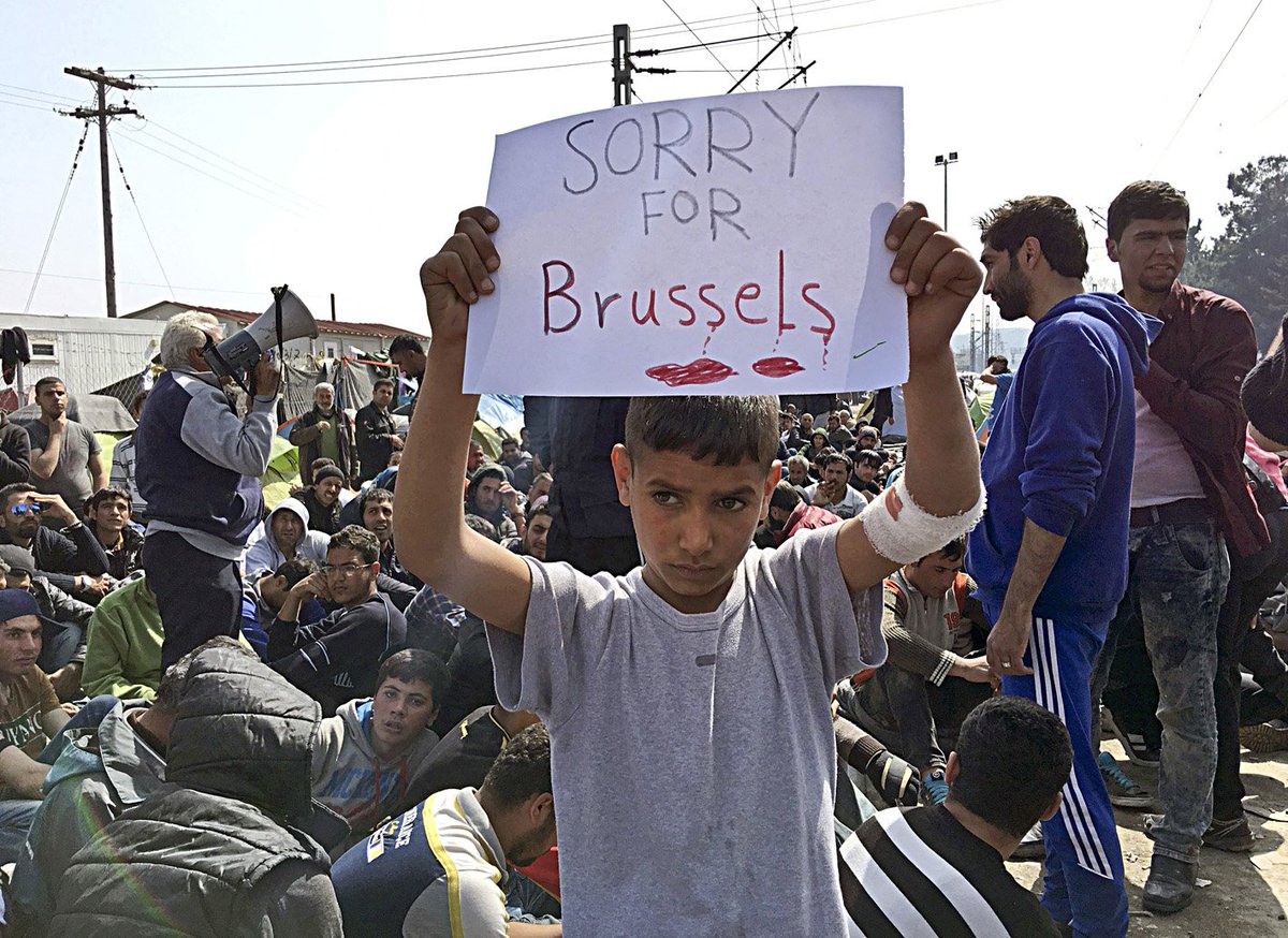 ARA_fotografia's tweet photo. 'Sorry for Brussels' #Idomeni #refugeeswelcome https://t.co/UtmcOlBcaY https://t.co/e3ALYDr7x8