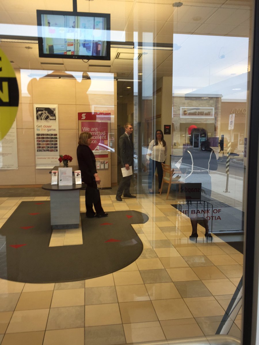andysocialgirl's tweet photo. @scotiabank #majormack and weston waiting The meeting is over for The staff open The doors supposed 9:30 #joke https://t.co/zLfFykbSI9