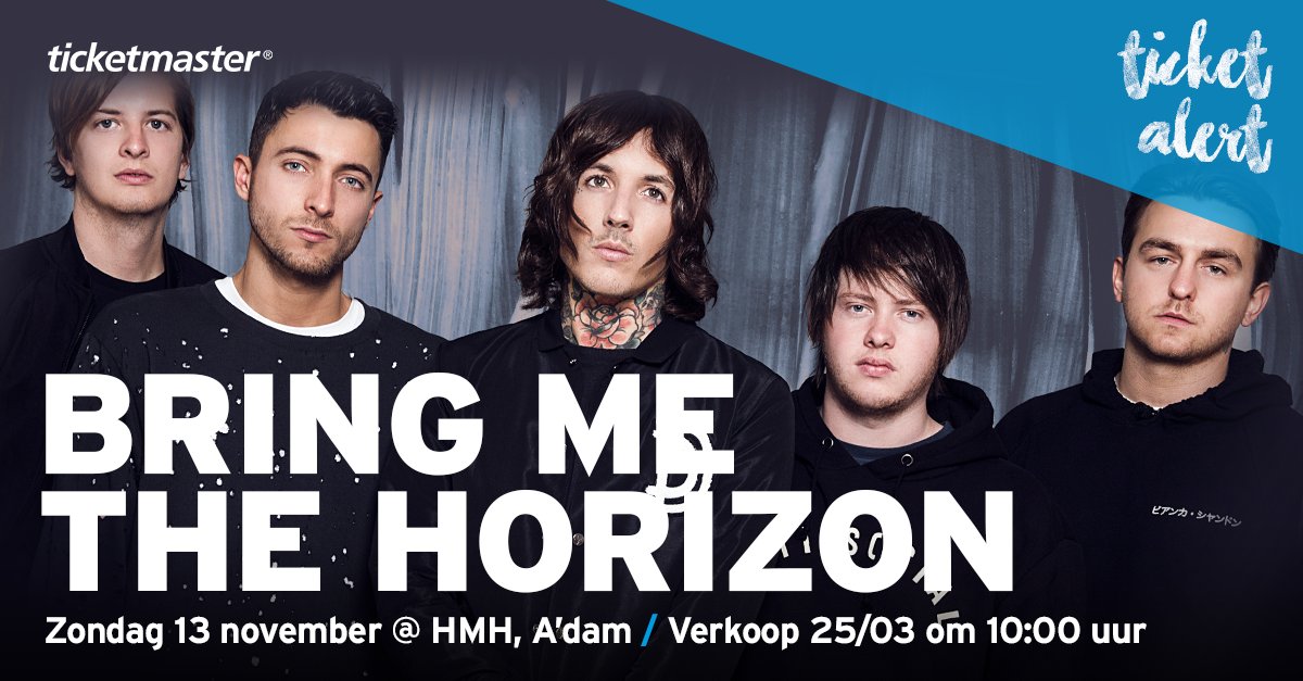 Ticketmaster_NL's tweet photo. #tmNew @bmthofficial komt op 13 november naar de @HMH! KVK start 25 maart om 10:00 via https://t.co/tEyHkRAjCi. https://t.co/vmuyDjtNOf