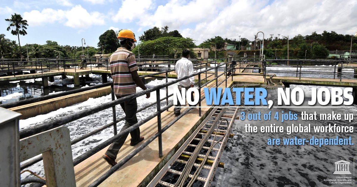 3 out of 4 jobs that make up the entire global workforce are water dependent on.unesco.org/1U9vguB #WorldWaterDay