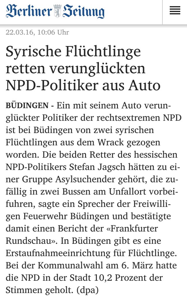 philippsteuer's tweet photo. Da wirst du von Leuten gerettet, die du nicht im Land haben willst. Kannst du dir nicht ausdenken. NPD Humor. https://t.co/OXseHuHTYE