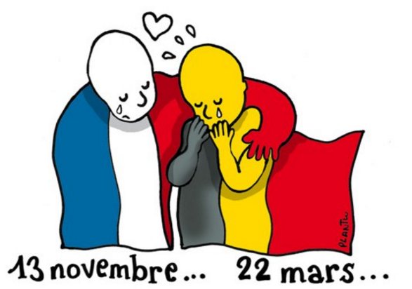 Midilibre's tweet photo. #Bruxelles : le dessinateur @Plantu rend hommages aux victimes des attentats. #22mars https://t.co/Z8gKfWRKjG