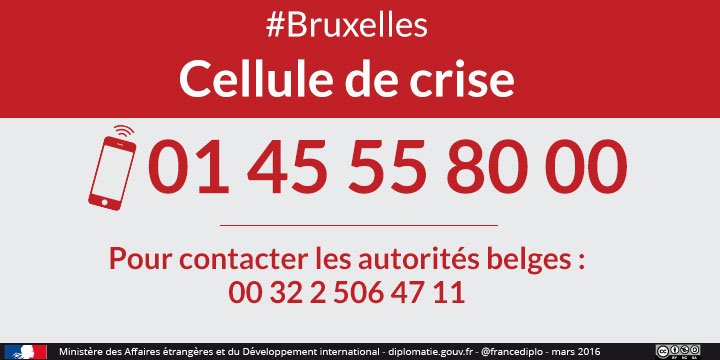 francediplo's tweet image. #Bruxelles Une cellule de crise est ouverte au Quai d'Orsay  : ☎️ 01 45 55 80 00 fdip.fr/hAjkx