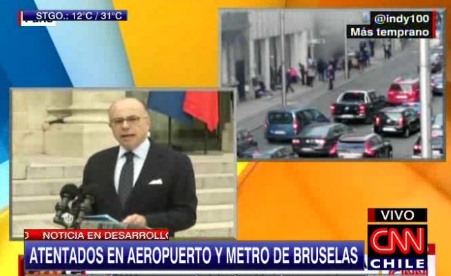 CNNChile's tweet photo. AHORA: Primer ministro de Bélgica, Charles Michel, se refiere a los atentados en #Bruselas #CNNChile https://t.co/pBeuoKk3Ch