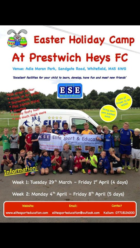 EliteSports1's tweet photo. Our footy camp starts on Tuesday @PrestwichHeysFc book on now! https://t.co/2YPRtkEww8