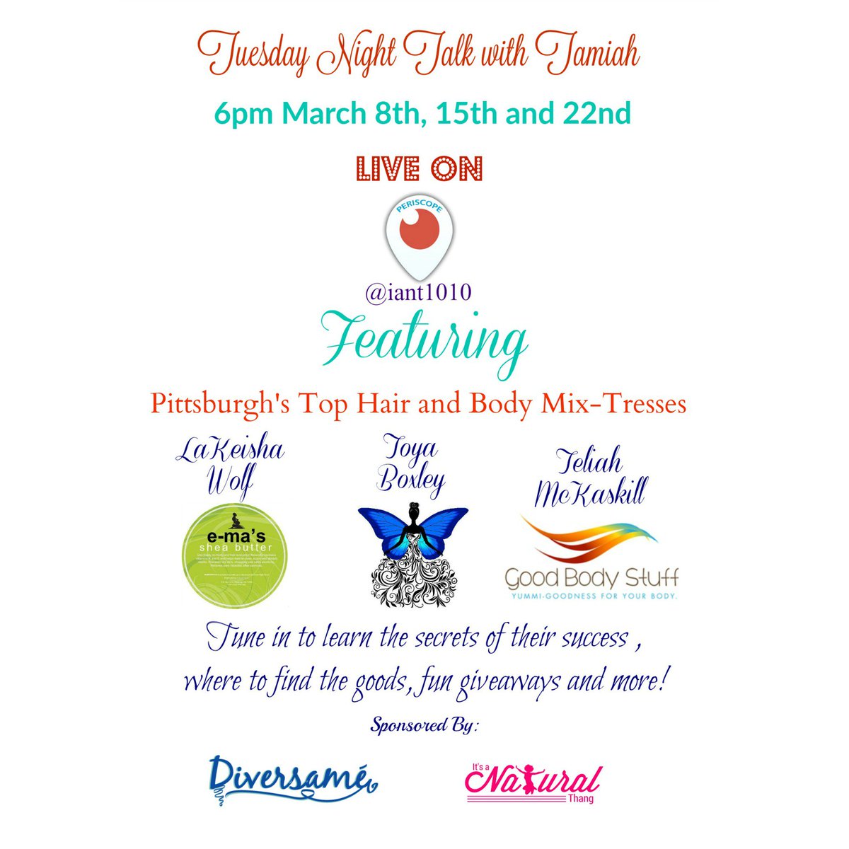 Guess which one of my favorite Sweet T body mists is my fave(live) &amp; you may win a Blueberry Hair Pudding!  6pm