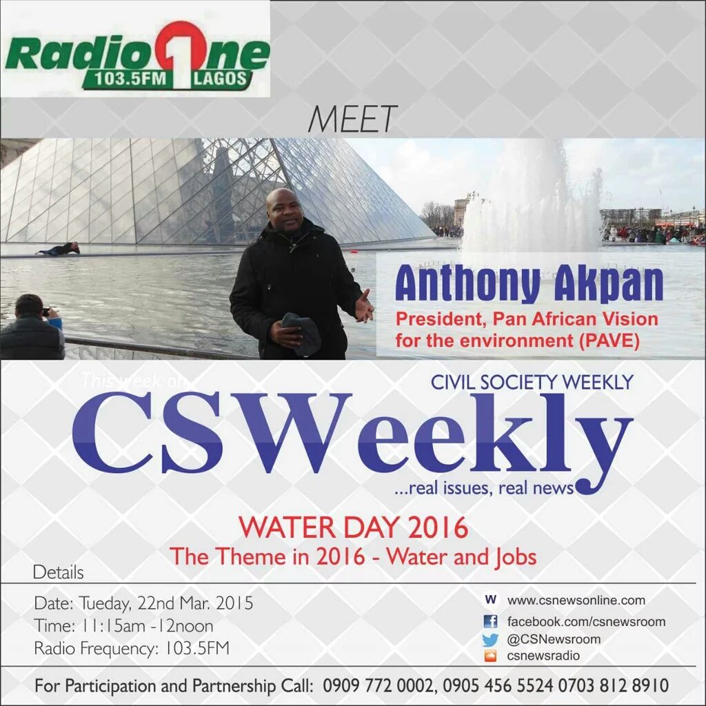 1035fmradio1's tweet photo. Special guest on #CSWeekly.is d President Pan African Vision for d environment Anthony Akpan @wemimospot @CSNewsroom https://t.co/sBt6wGOcQX