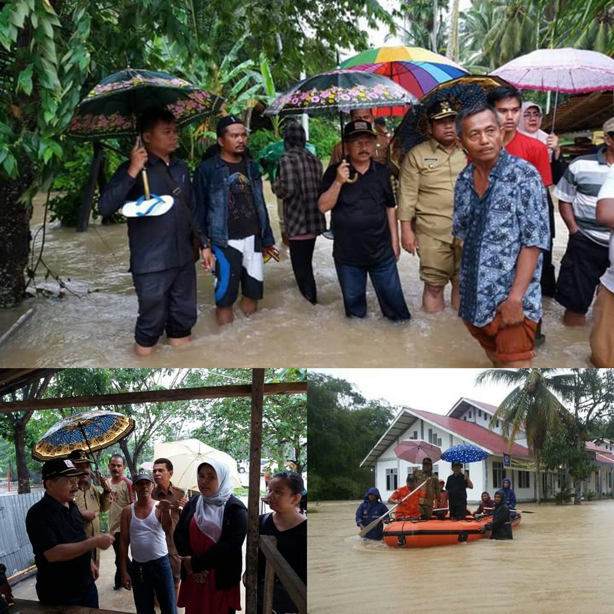 Bupati beserta wakil bupati Padang pariaman meninjau langsung lokasi banjir yg Ada di Padang pariaman.