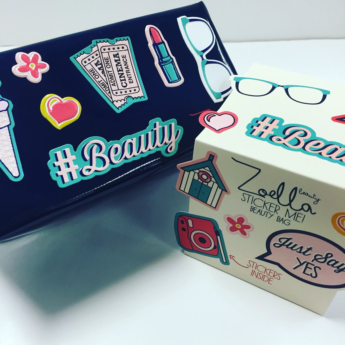 superdrug's tweet photo. Coming very soon guys! 😁 #Zoella #ZoellaBeauty #StickerBag 🍕💄🎟🍦🏠 https://t.co/EiVaYnhjpc