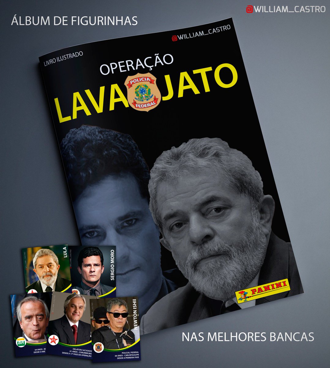 William_Castro's tweet photo. Você não vai perder mais nenhuma fase da operação que está sacudindo o Brasil. Compre já o seu álbum da Lava Jato! https://t.co/dUEfBanXnj