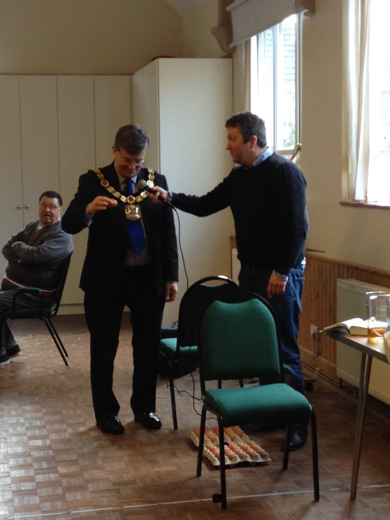 JenniferFRobert's tweet photo. @Mayor_TWBC confirming an egg is real as he and the Mayoress visit Tuesday Club at PBC https://t.co/VNBHYNfOsB