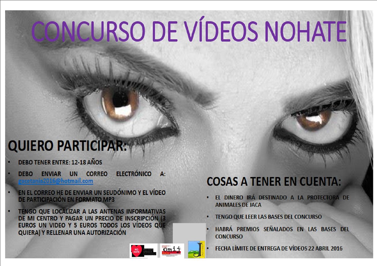 cJacetania's tweet photo. Concurso de videos Nohate. Antenas Informativas #Jacetania https://t.co/xCMmOHOLIA @AytoJaca @IAJota @jacacom https://t.co/6cW727hX9n