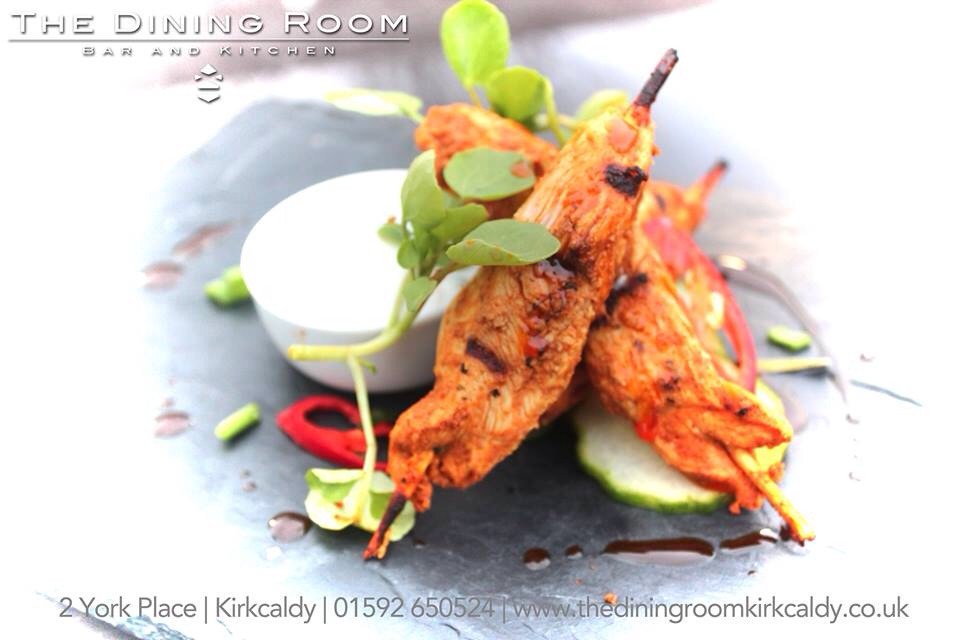Dining_Roomkdy's tweet photo. New to The Dining Room
Tandoori chicken skewers with a cucumber and mint yoghurt dip #Newmenu https://t.co/8DD49ki47W