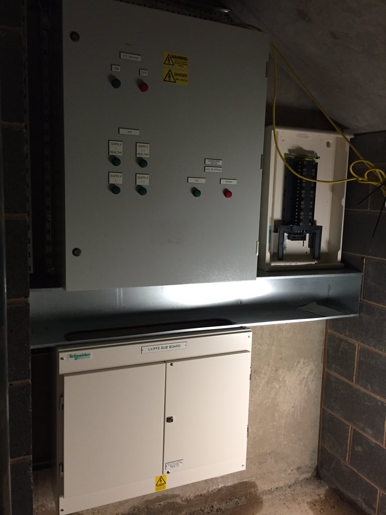 Mains installation at XYZ #manchester <a href="/AlliedLondon/">Allied London</a> @SchneiderUK #SBE #loveconstruction #electricians