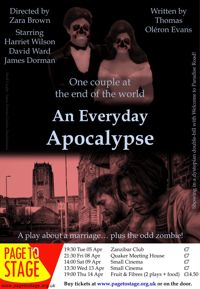 apocalypse_play's tweet photo. Ten years, one couple &amp; a planet full of dead people: https://t.co/bdW9PQbiDY
@P2S_Festival #theatre #ItsLiverpool https://t.co/0VdhSrQJlQ