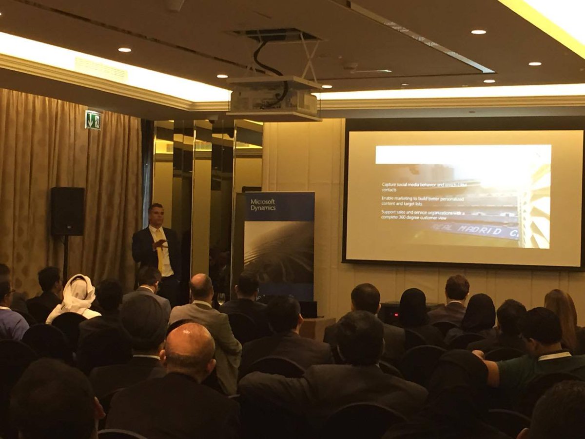 microsoftgulf's tweet photo. "@realmadrid uses Microsoft Social Engagement to capture #SocialMedia behavior" -Vinko Pedisic. #DynamicsSummit2016 https://t.co/zmZptbMoX7