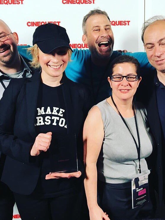LiseyRichards's tweet photo. Congrats to my SIL @jenheck for winning best documentary at @Cinequest #thepromisedband #tellherstory #proudsis 👏🏻 https://t.co/dyD5dsYhel