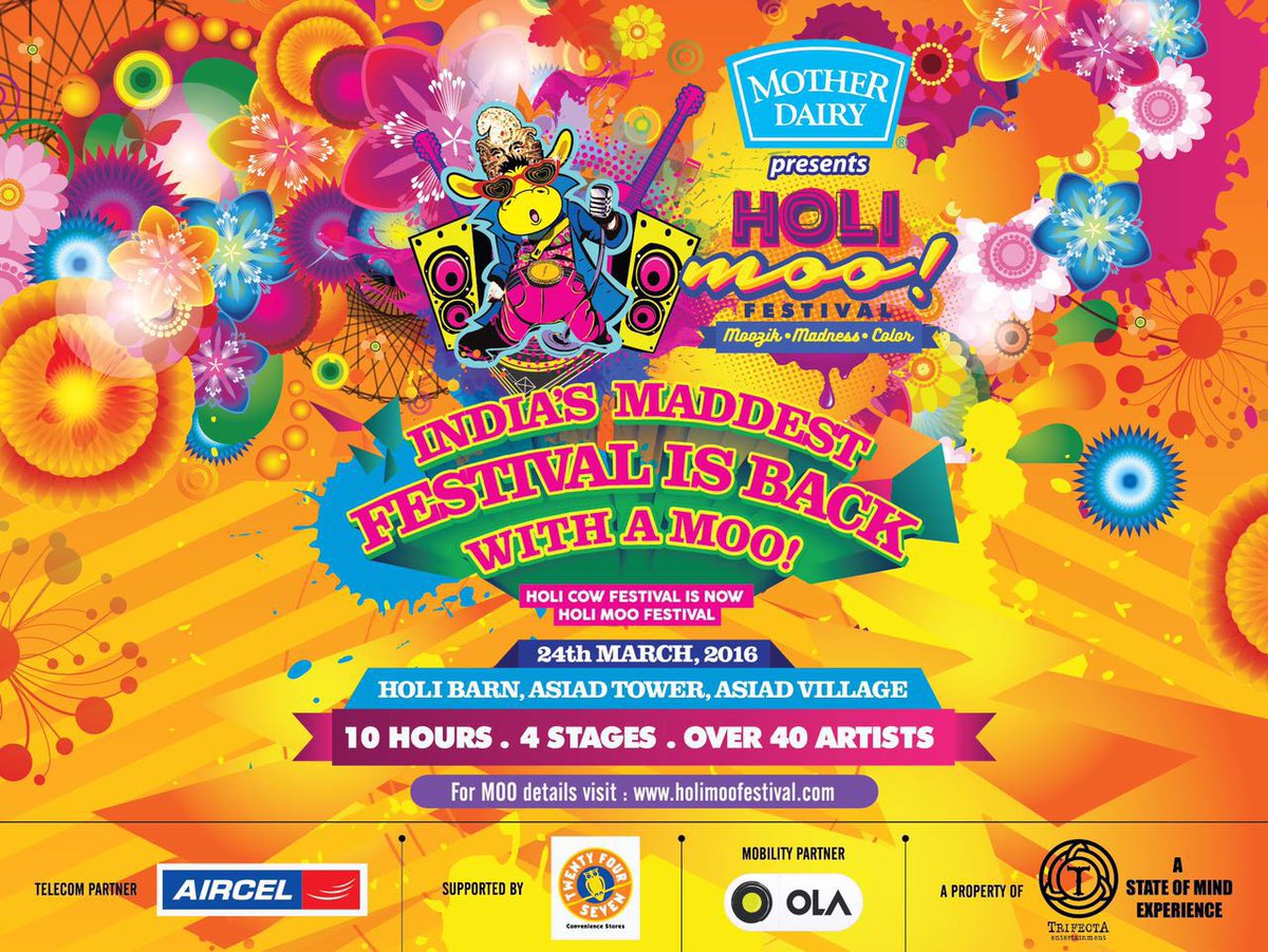 MotherDairyMilk's tweet photo. Come and join the madness of Holi at the #HoliMoo Festival in Hyderabad tomorrow. #HoliMooMilkyToo https://t.co/iFm9x3PQuX