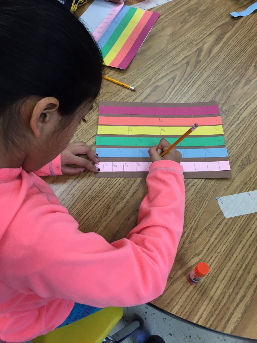 Chaness_Grade3's tweet photo. Fraction strips! Finding the fractions of 1 foot! @ShakeragElem https://t.co/H0JSawIgBf