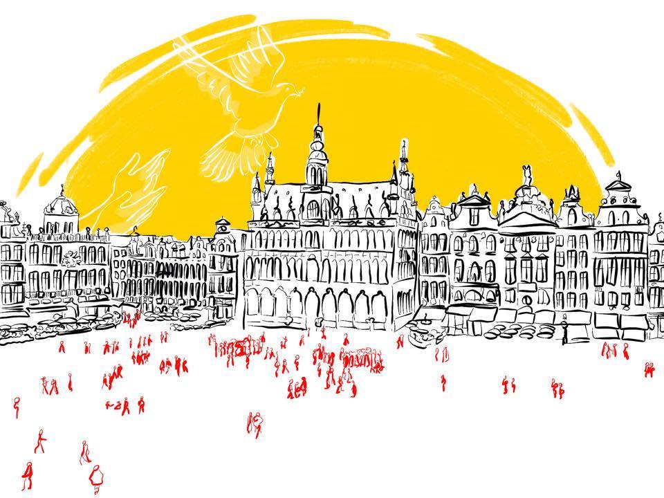 lemondelive's tweet image. #Bruxelles #Brussels Voici les premiers hommages des dessinateurs et internautes : lemonde.fr/europe/live/20…