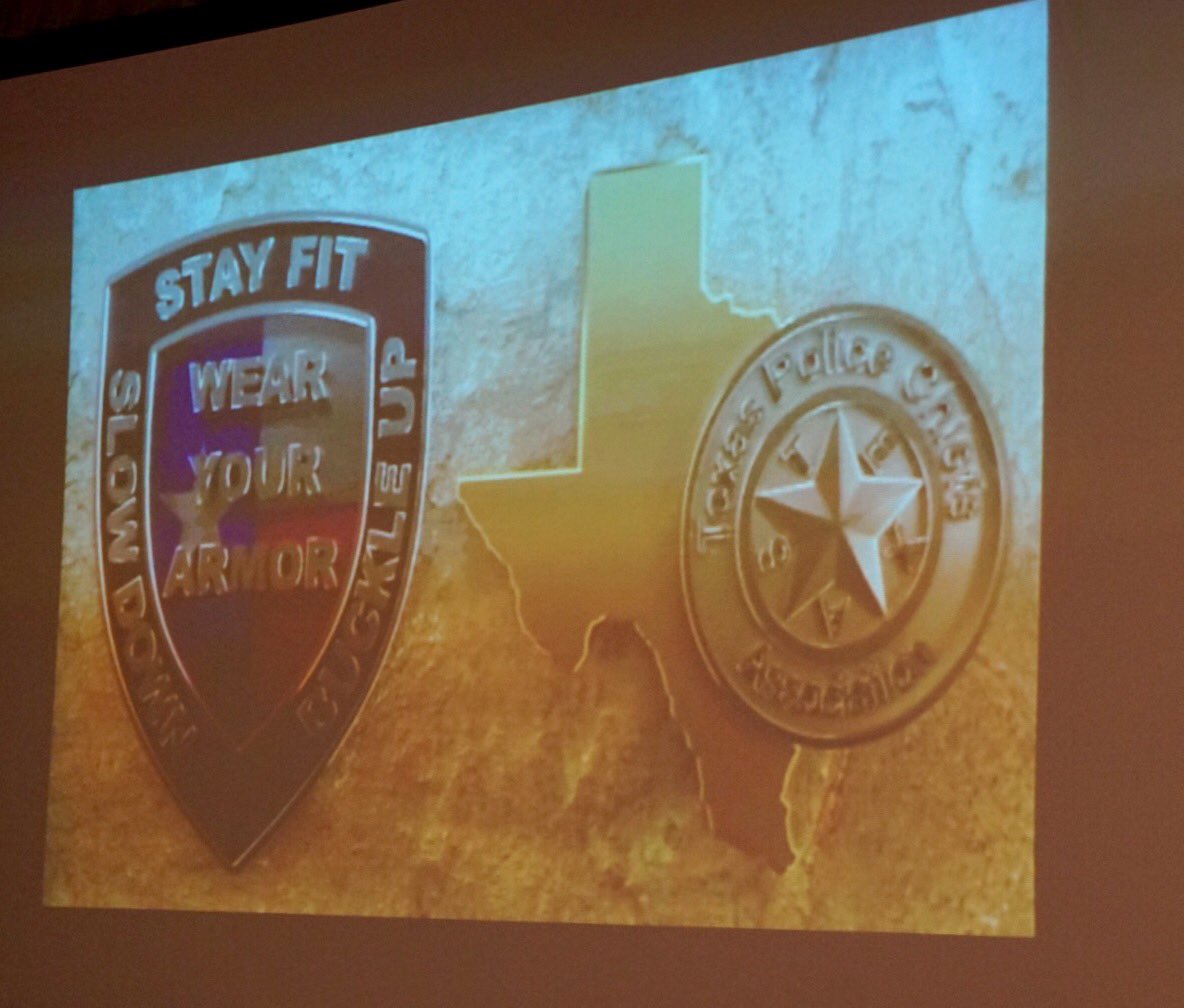 Abilene Chief Stan Standridge speaks on the "Vincible" concept, "Stay fit, wear your armor, slow down, buckle up."