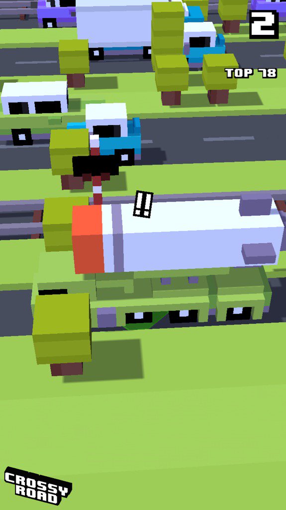 RoastHand's tweet photo. 2 on #crossyroad. My top is 78. https://t.co/8Oq58rVVlp https://t.co/BMeQOqiWza