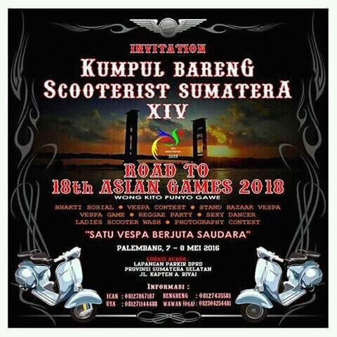 Akun_SBC's tweet photo. Yuk ah jelong-jelong ke Palembang @EventVespa @RepublikVespa salam #Scooterist #AcaraVespa #ScooterBantenClub_SBC https://t.co/GfChleBpfX