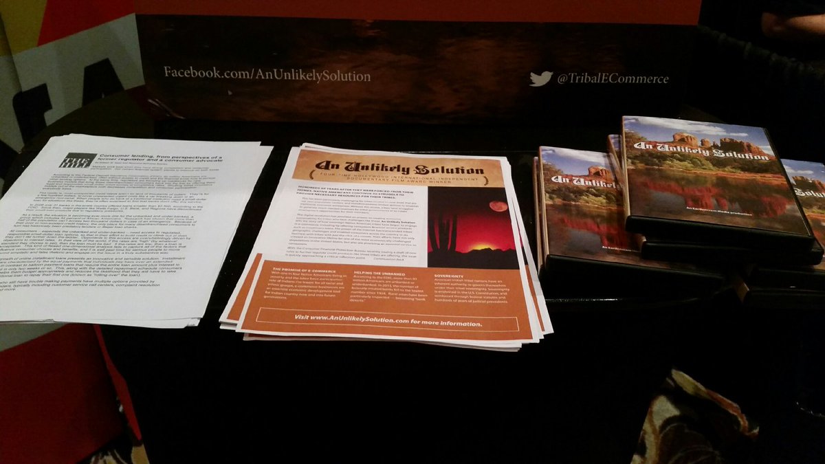 TribalEcommerce's tweet photo. #NationalRes attendees - visit the #AnUnlikelySolution booth to learn how tribes are benefitting from #ecommerce https://t.co/Er1R83PXPw