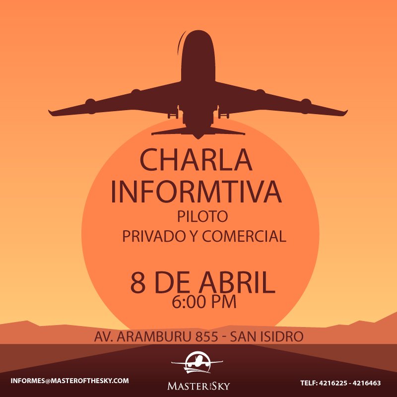 masterofthesky1's tweet photo. PILOTO PRIVADO Y COMERCIAL 
Inscribirte enviando tus datos a Informes@masterofthesky.com o llamando al 4216225 https://t.co/IjOfxmSEtK