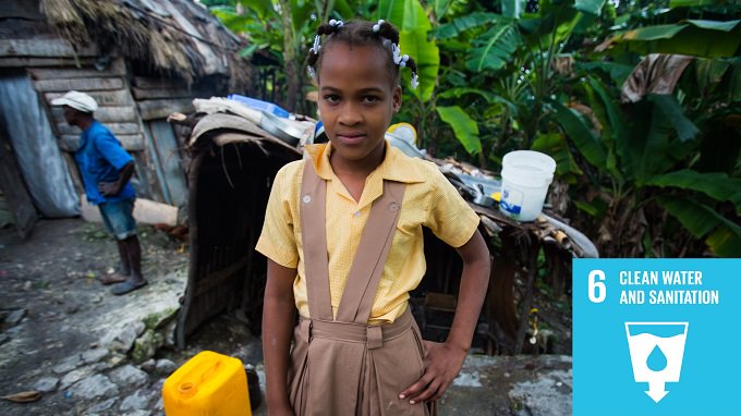 UNICEF's tweet image. Safe drinking water &amp;amp; sanitation &amp;amp; good hygiene help fight waterborne diseases #WorldWaterDay @UNICEFHaiti
