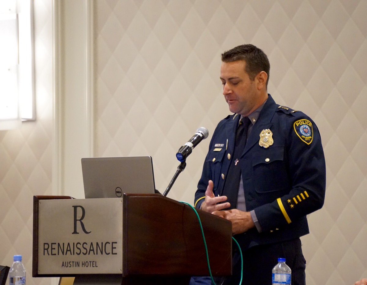 Oklahoma City PD Lt. Kyle Bennett speaking about stress inoculation through scenario-based training #TXChiefs2016