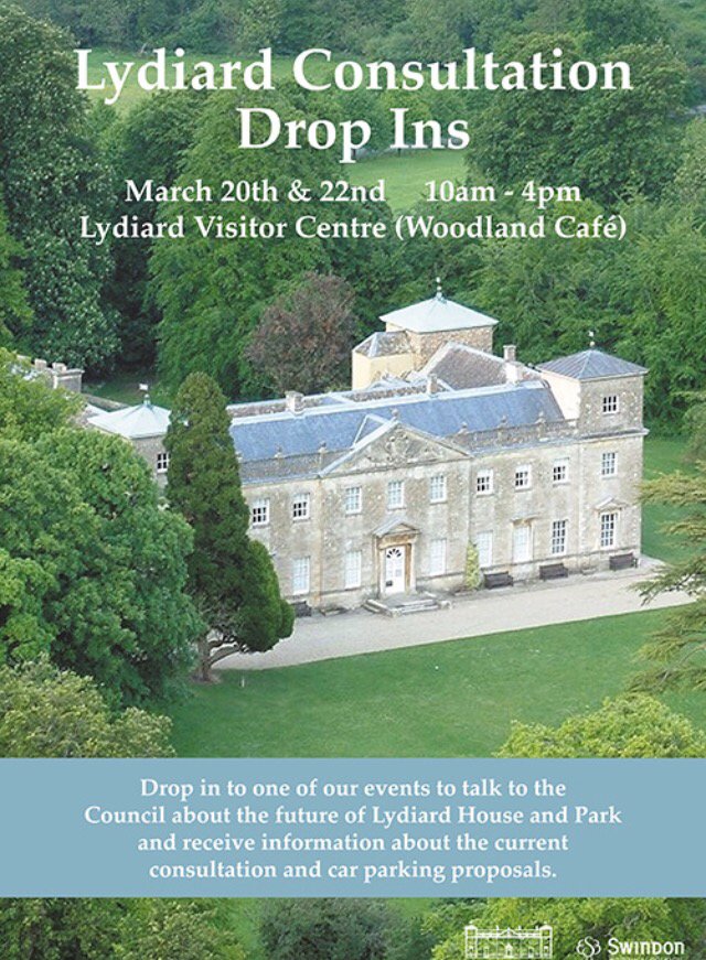 Lydiard Park engagement  on now until 4pm this afternoon. Have your say on the future of the park