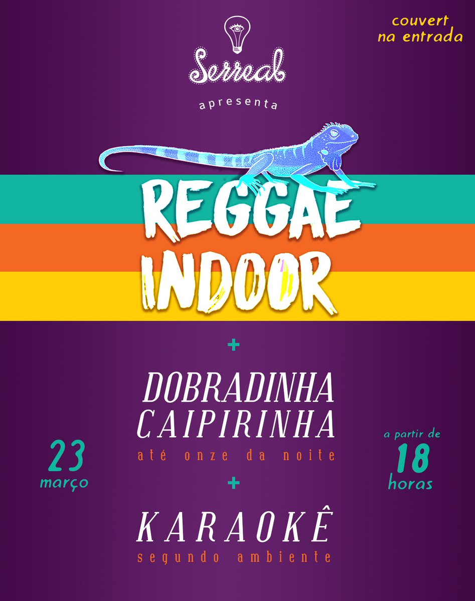 viuller's tweet image. quarta tem reggae indoor e 
d o b r a d i n h a  d e c a i p i r i n h a
na #serreal