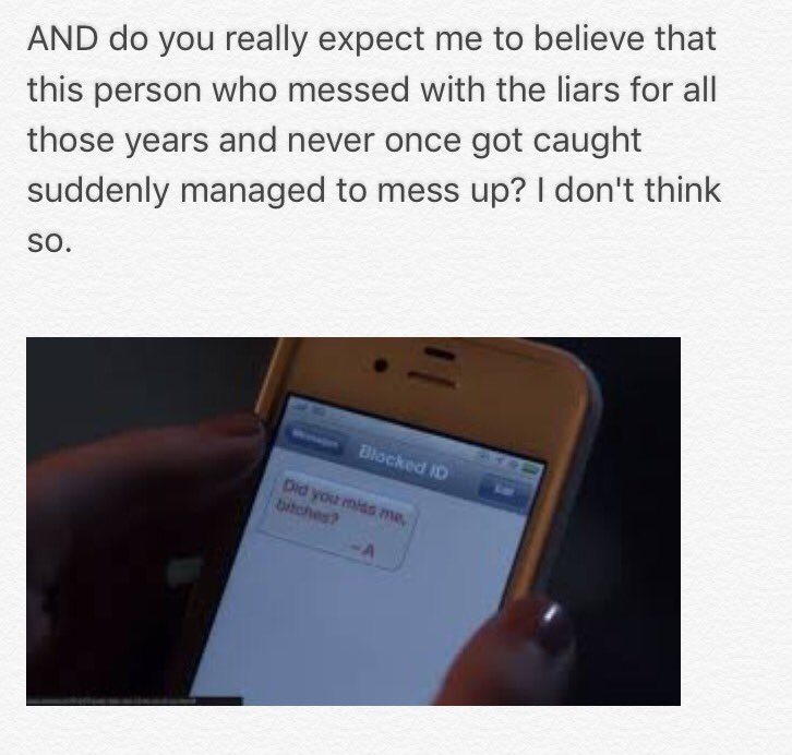 MeganHayes95's tweet photo. My sisters theory! It makes sense!! #PLL #PLLTheory #UberA #CeceDrake #WrenKingston #BigBad #CeceIsNotA https://t.co/WV319WcdMf