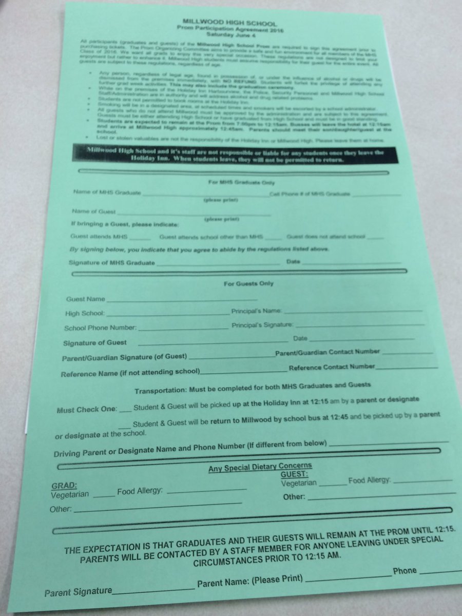 Prom2016Mhs's tweet photo. Prom Participation Agreement 2016! Everyone planing on going to prom pick up one of these forms in the office! Thx https://t.co/9Y8ouWWh07