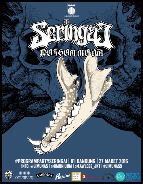 #Programpartyseringai  
<a href="/Seringai/">Seringai | ニヤリ</a> <a href="/poisonnova666/">POISON NOVA</a> 
27 Mar 2016 
IFI Bdg tix IDR 125K tersedia <a href="/omuniuum/">Omuniuum</a>