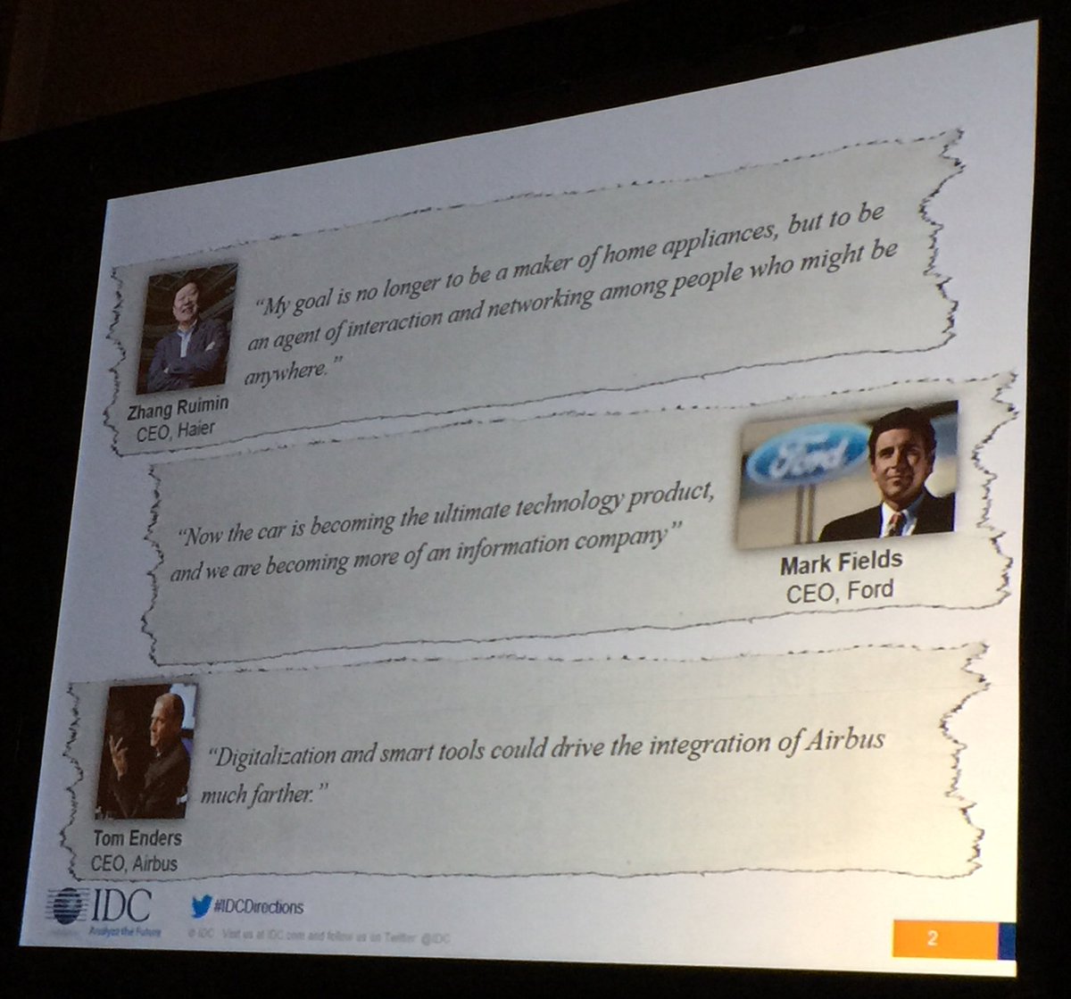 ValaAfshar's tweet photo. "car is becoming the ultimate tech product, and we are becoming an information company." —@Ford CEO #IDCDirections https://t.co/jNiJEkzctr