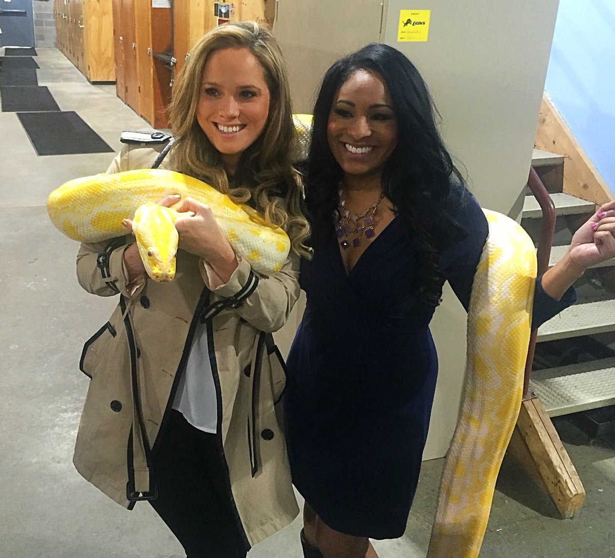 ErikaEricksontv's tweet photo. Our new spring accessory! #snakescarf @Fox2News @MaurielleFOX2 https://t.co/r9nCCUiqDc