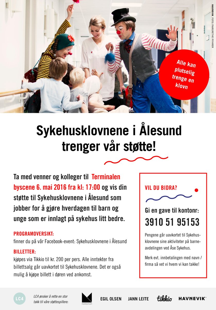 Sykehusklovnene i Ålesund trenger vår støtte! 6.mai inviterer LC4 til innsamlingsaksjon på Terminalen. Vi sees der!