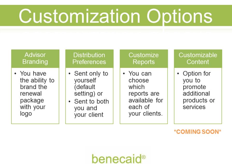 benecaid's tweet image. #BenefitsAdvisors, @Benecaid&apos;s NEW Renewal Package is customizable to suit your needs. Ask us how! #AdvisorTools