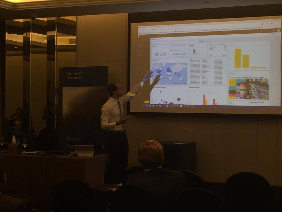 microsoftgulf's tweet photo. With Microsoft #PowerBI, you can spot #trends as they happen & elevate your #business. #DynamicsSummit2016 https://t.co/tJBOhLKfJh