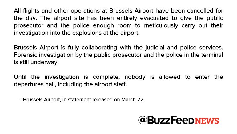 BuzzFeedNews's tweet photo. .@BrusselsAirport releases statement on #brusselsattack https://t.co/h0xX0XP31N https://t.co/3rhjPqjz0E