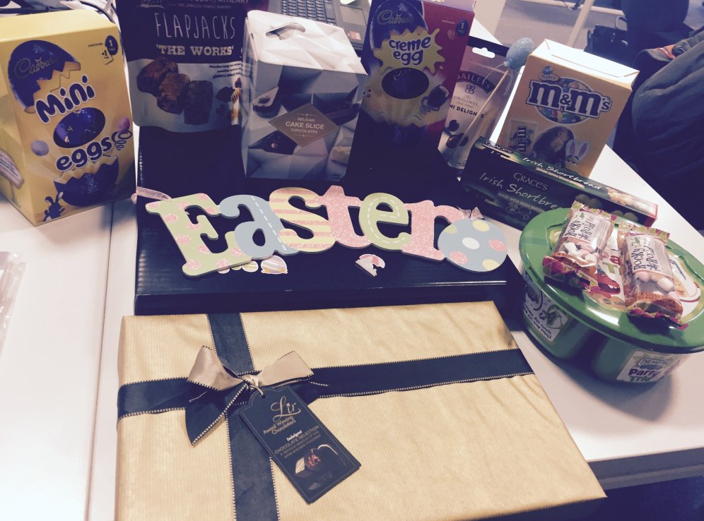 HarveyNashIrl's tweet photo. #Easter treats delivered to our door today, THANK YOU @iconumbrella We are all very grateful &amp; EGG-cited!! #yummy !! https://t.co/SyFcdamaVl